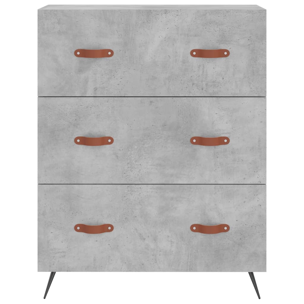 Hoge kast 69,5x34x180 cm bewerkt hout betongrijs is nu te koop bij PeponiXL, paradijselijk wonen!