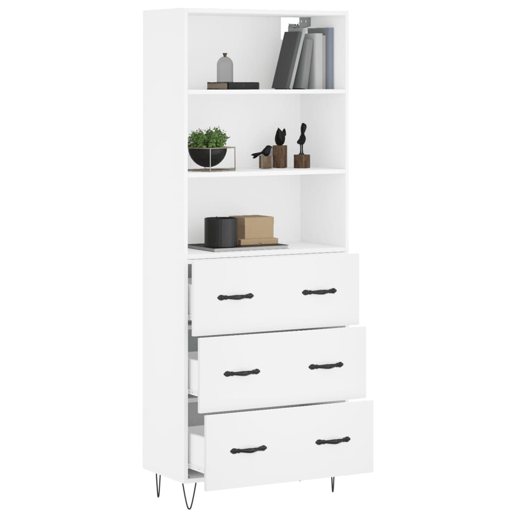 Hoge kast 69,5x34x180 cm bewerkt hout wit is nu te koop bij PeponiXL, paradijselijk wonen!