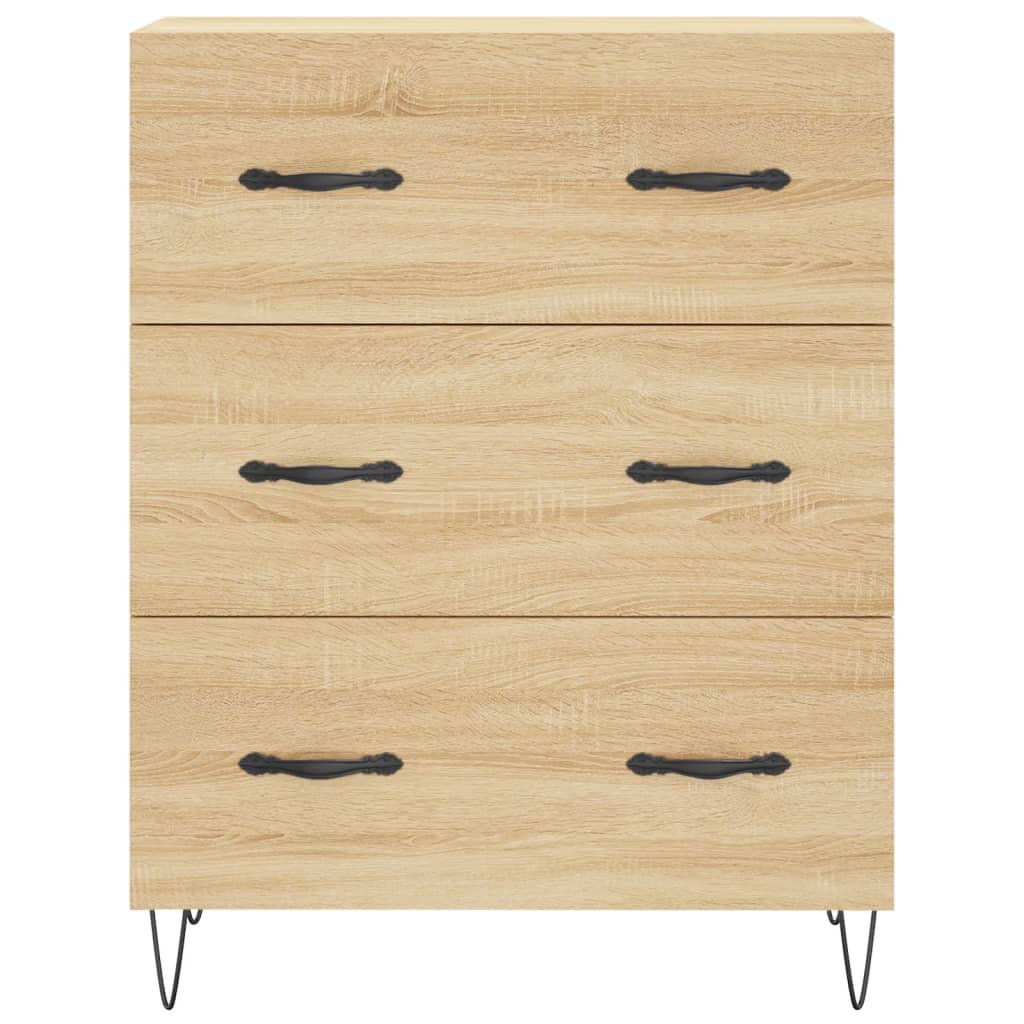 Hoge kast 69,5x34x180 cm bewerkt hout sonoma eikenkleurig is nu te koop bij PeponiXL, paradijselijk wonen!