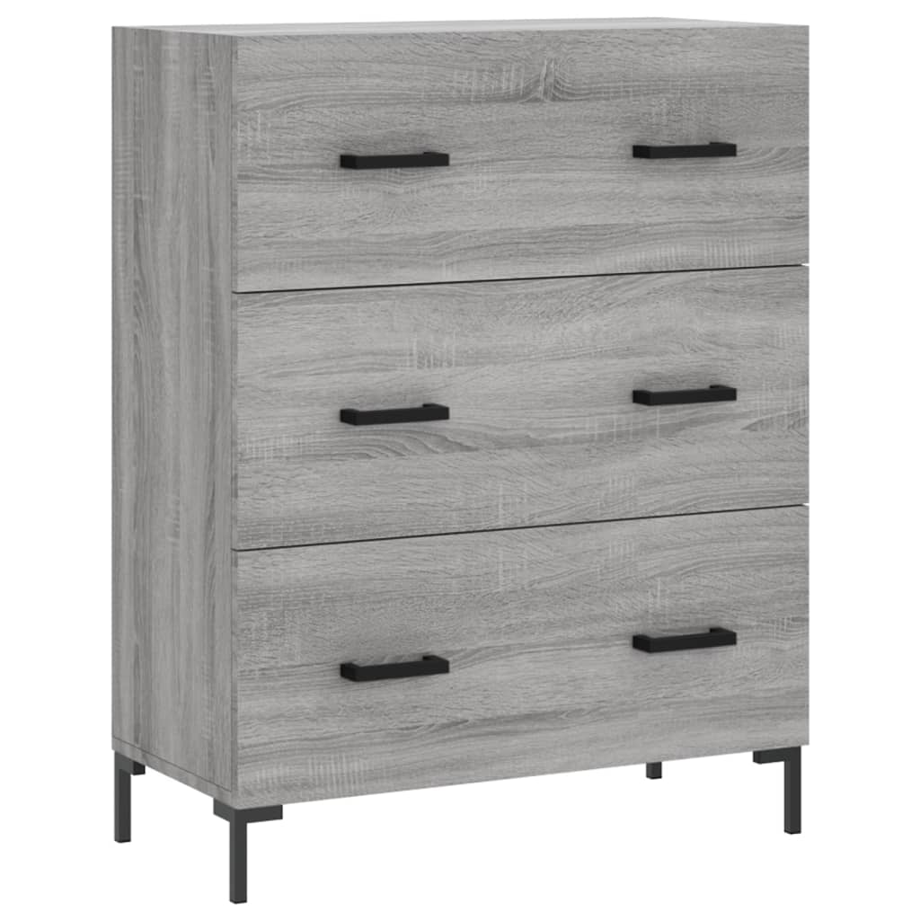 Hoge kast 69,5x34x180 cm bewerkt hout grijs sonoma eikenkleurig is nu te koop bij PeponiXL, paradijselijk wonen!