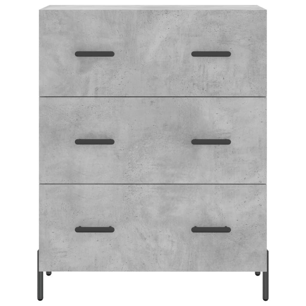 Hoge kast 69,5x34x180 cm bewerkt hout betongrijs is nu te koop bij PeponiXL, paradijselijk wonen!