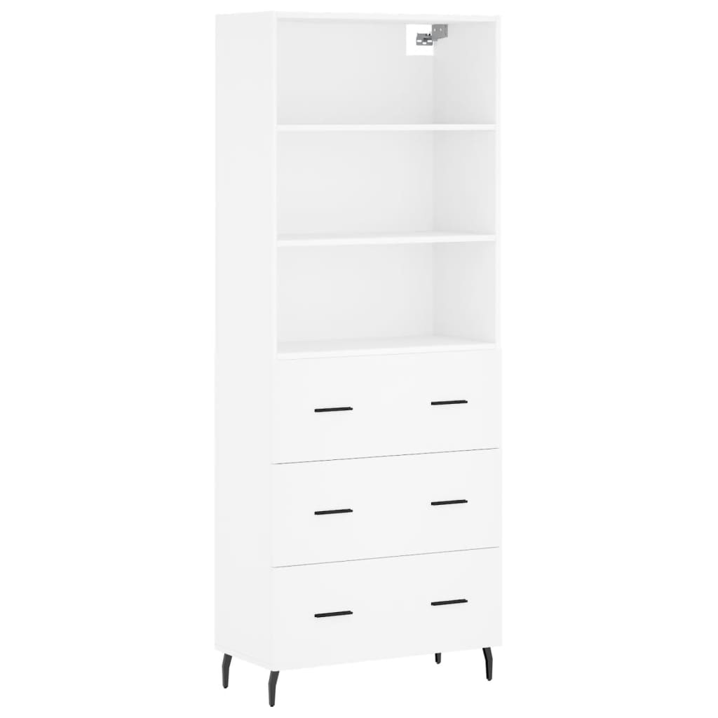 Hoge kast 69,5x34x180 cm bewerkt hout wit is nu te koop bij PeponiXL, paradijselijk wonen!