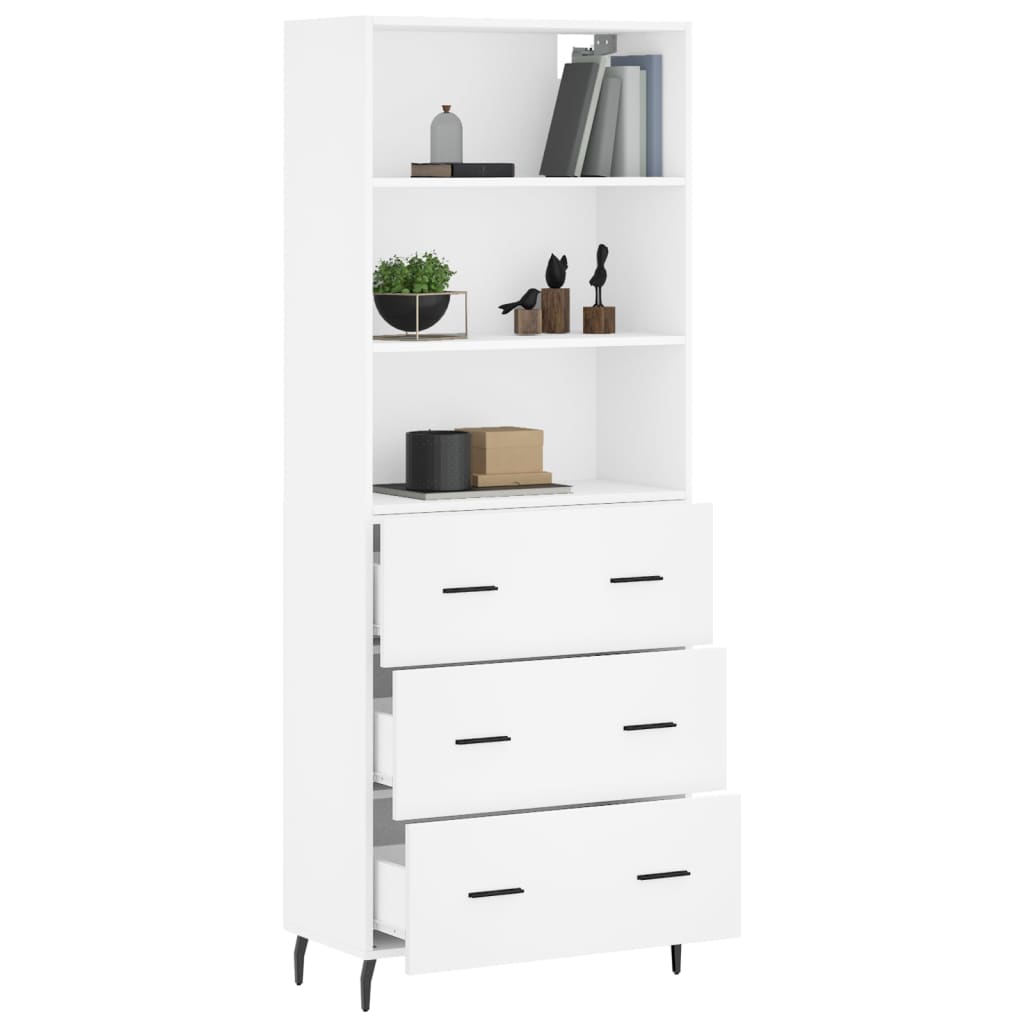 Hoge kast 69,5x34x180 cm bewerkt hout wit is nu te koop bij PeponiXL, paradijselijk wonen!
