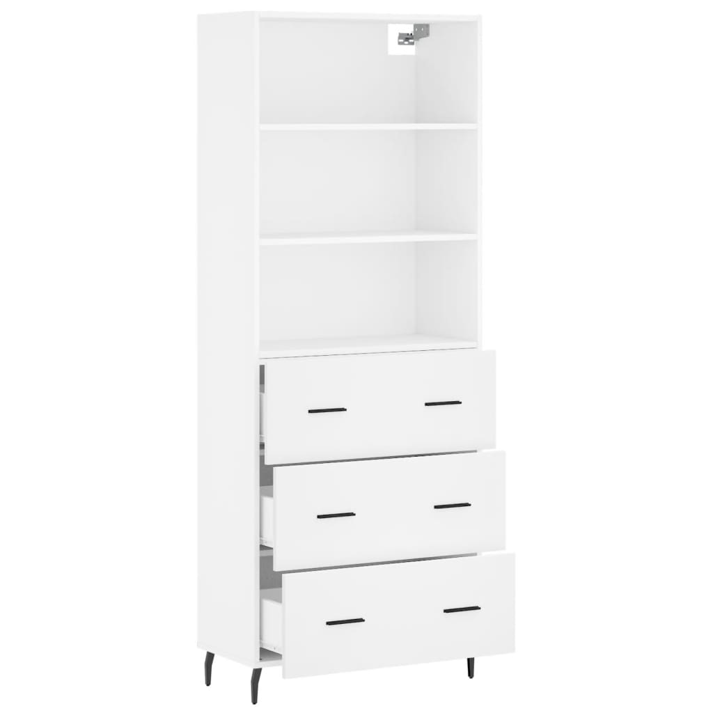 Hoge kast 69,5x34x180 cm bewerkt hout wit is nu te koop bij PeponiXL, paradijselijk wonen!