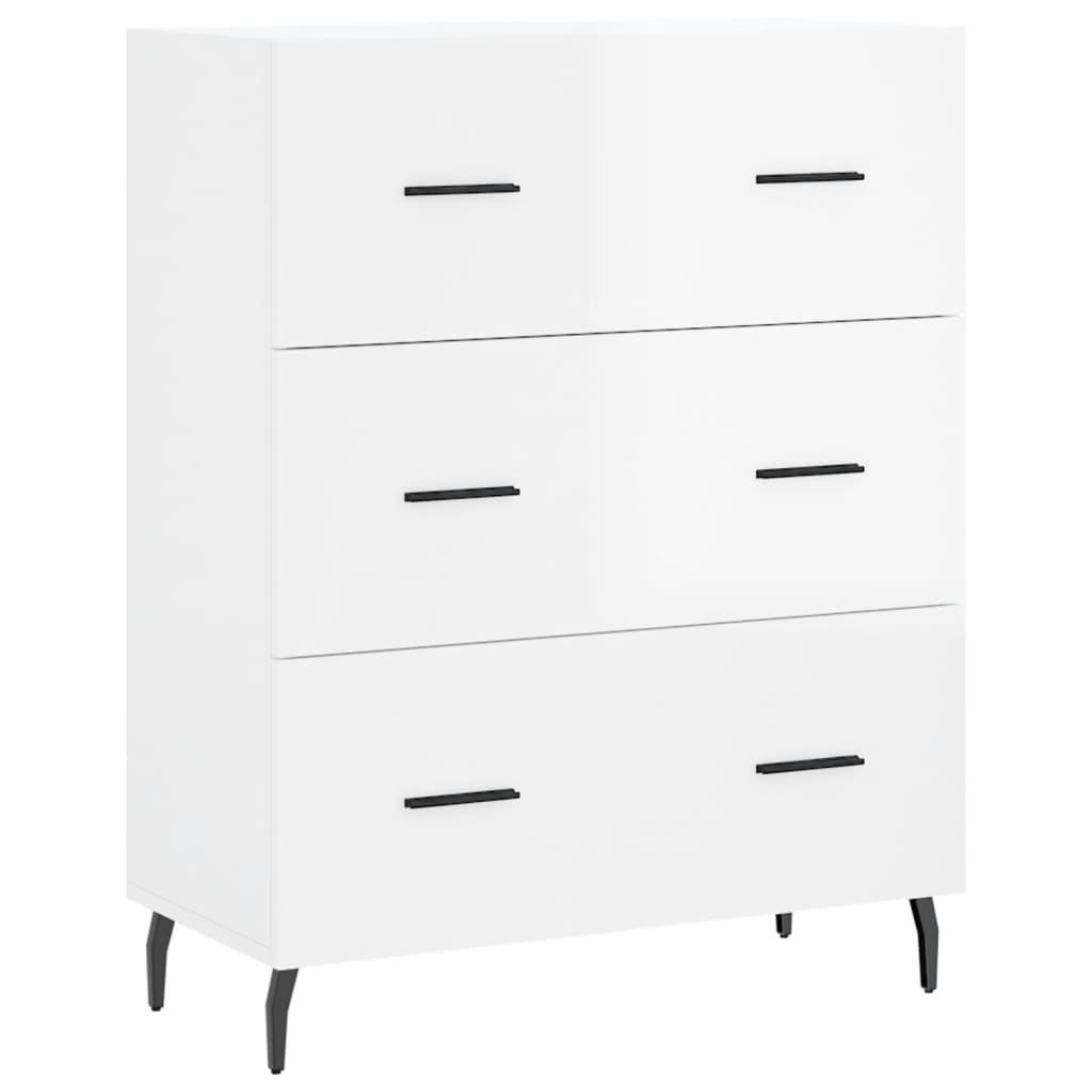 Hoge kast 69,5x34x180 cm bewerkt hout hoogglans wit is nu te koop bij PeponiXL, paradijselijk wonen!