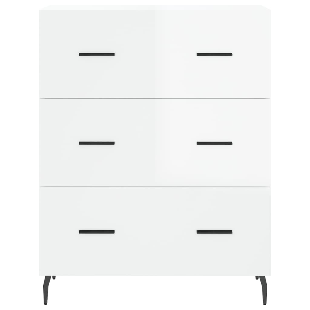 Hoge kast 69,5x34x180 cm bewerkt hout hoogglans wit is nu te koop bij PeponiXL, paradijselijk wonen!