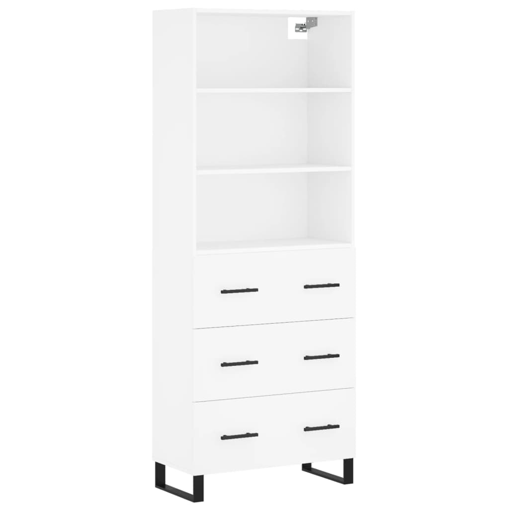 Hoge kast 69,5x34x180 cm bewerkt hout wit is nu te koop bij PeponiXL, paradijselijk wonen!