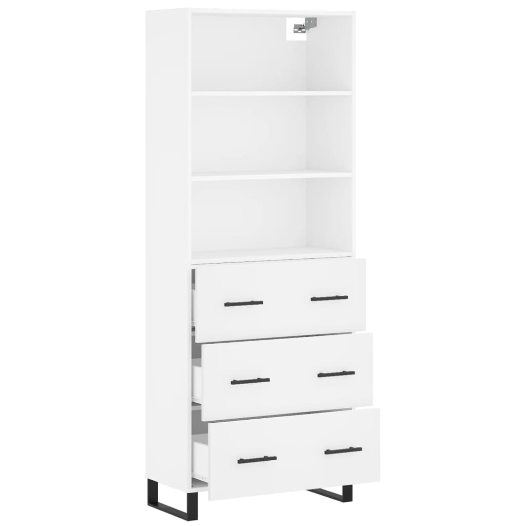 Hoge kast 69,5x34x180 cm bewerkt hout wit is nu te koop bij PeponiXL, paradijselijk wonen!