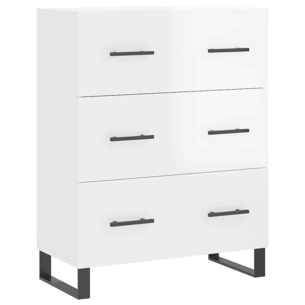 Hoge kast 69,5x34x180 cm bewerkt hout hoogglans wit is nu te koop bij PeponiXL, paradijselijk wonen!