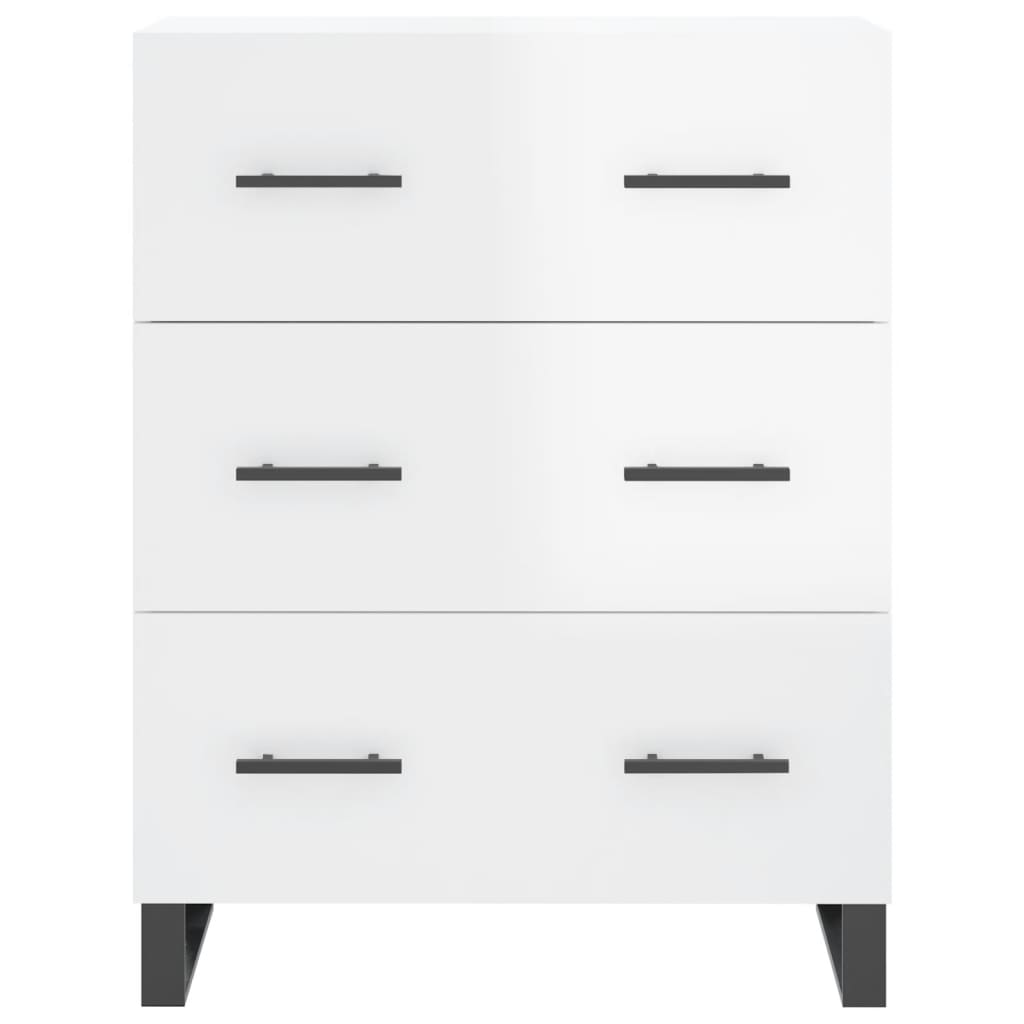 Hoge kast 69,5x34x180 cm bewerkt hout hoogglans wit is nu te koop bij PeponiXL, paradijselijk wonen!