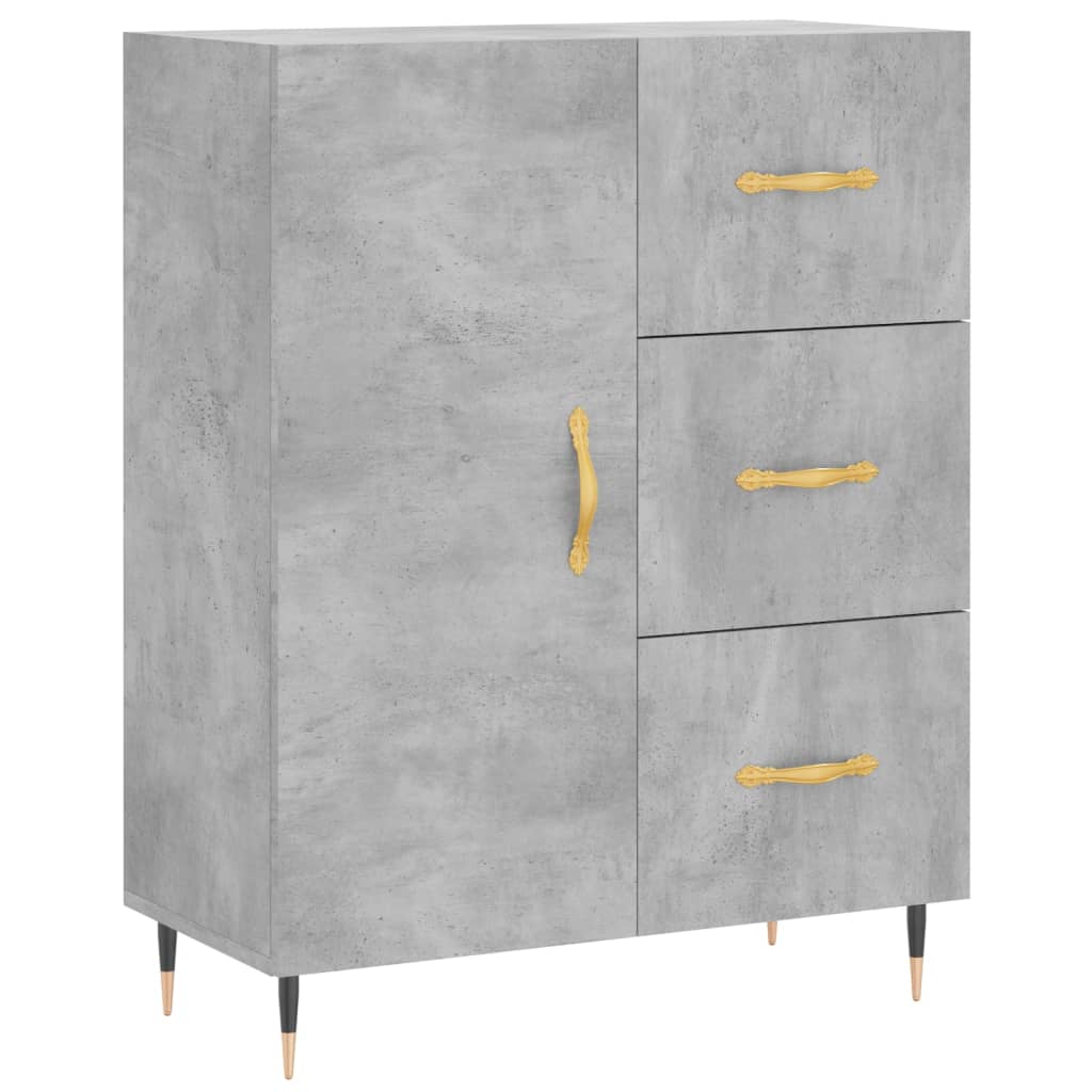 Hoge kast 69,5x34x180 cm bewerkt hout betongrijs is nu te koop bij PeponiXL, paradijselijk wonen!