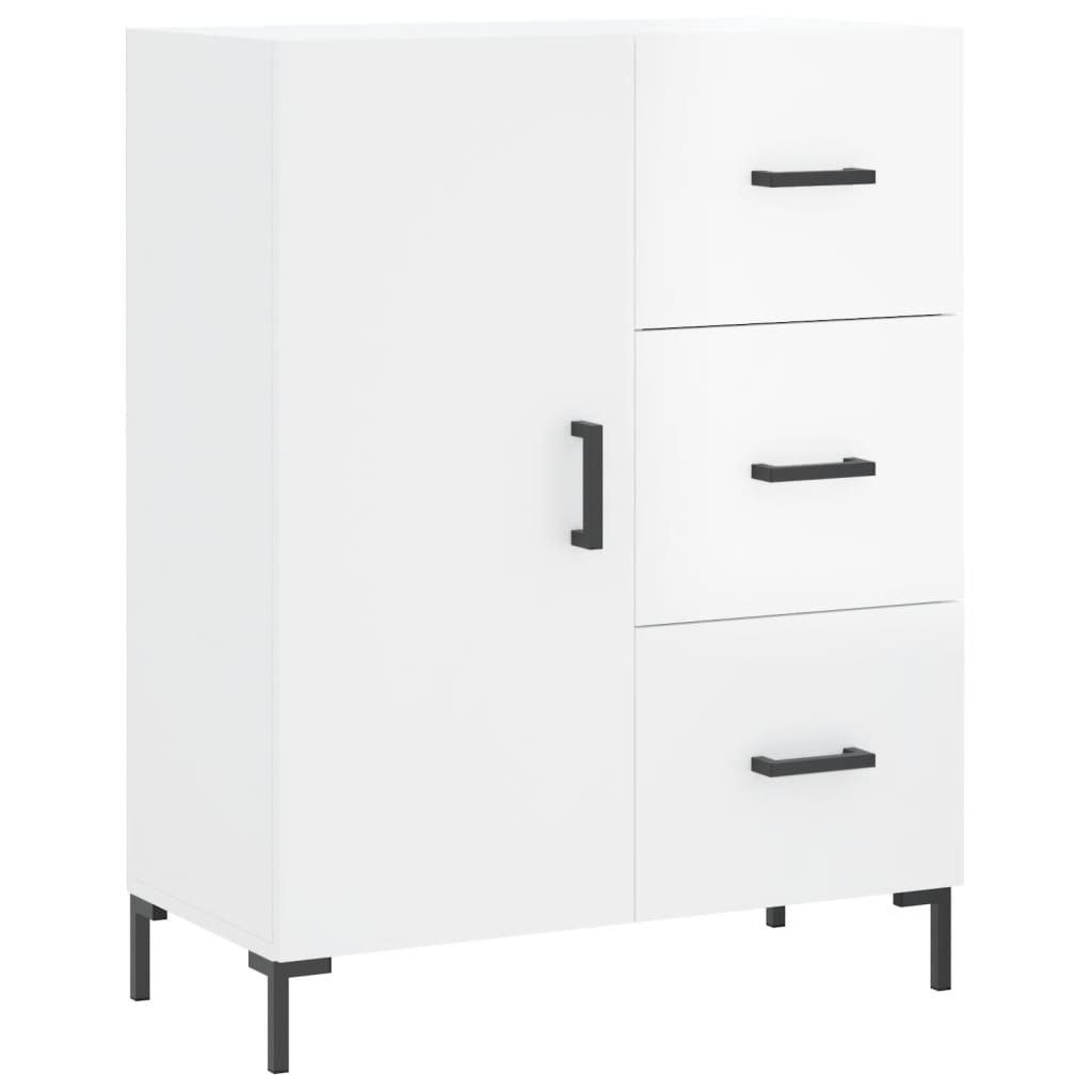 Hoge kast 69,5x34x180 cm bewerkt hout hoogglans wit is nu te koop bij PeponiXL, paradijselijk wonen!