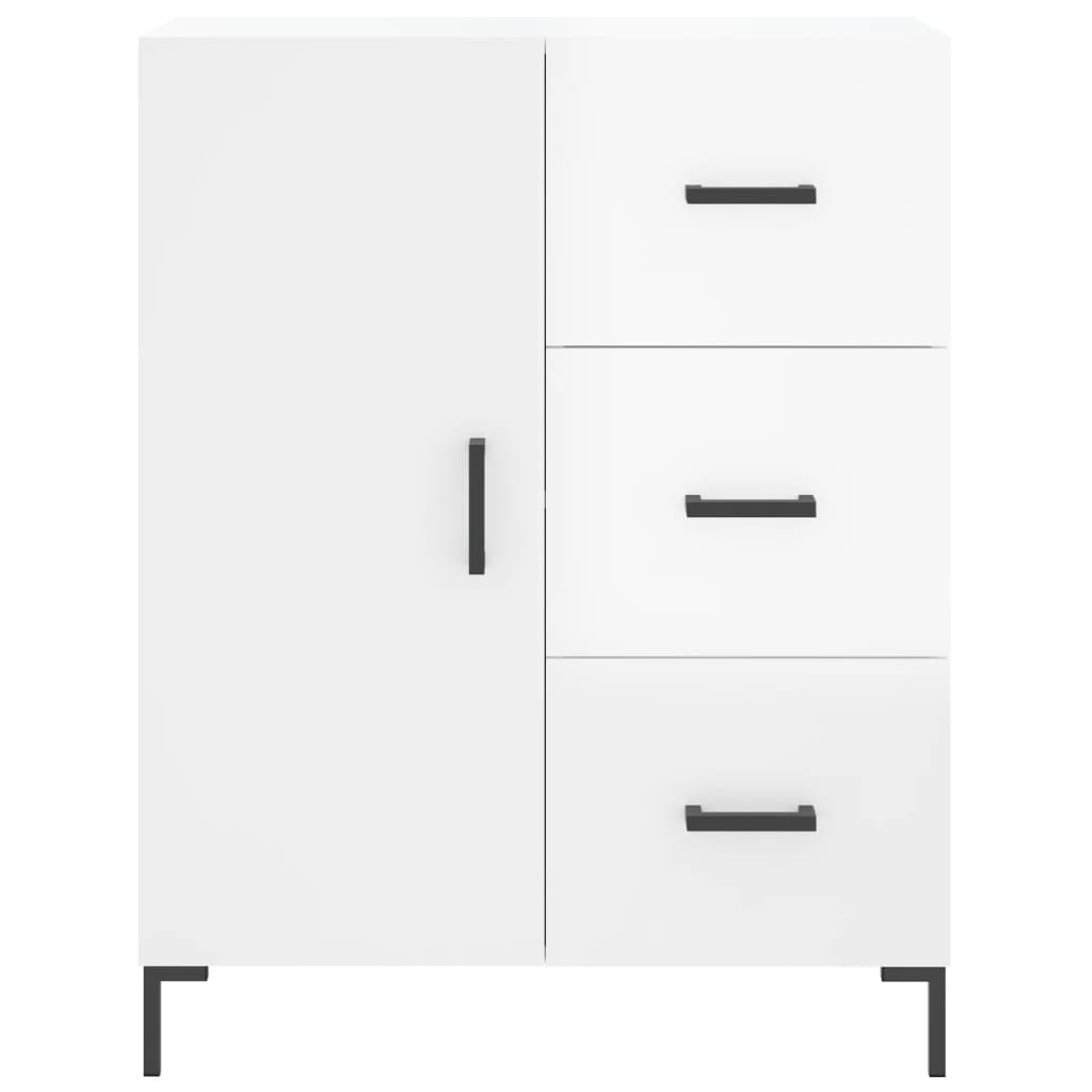 Hoge kast 69,5x34x180 cm bewerkt hout hoogglans wit is nu te koop bij PeponiXL, paradijselijk wonen!