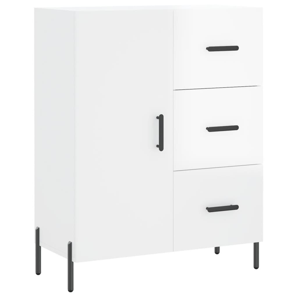 Hoge kast 69,5x34x180 cm bewerkt hout hoogglans wit is nu te koop bij PeponiXL, paradijselijk wonen!