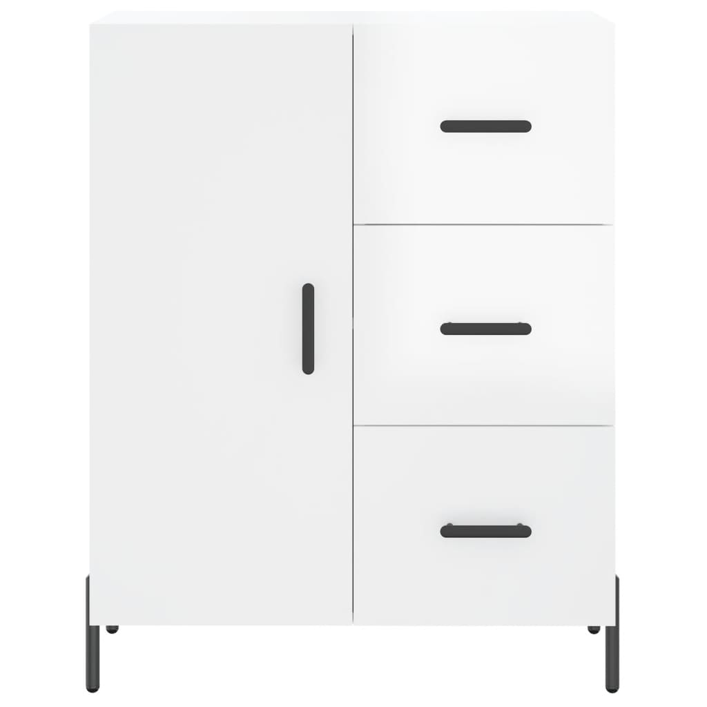 Hoge kast 69,5x34x180 cm bewerkt hout hoogglans wit is nu te koop bij PeponiXL, paradijselijk wonen!