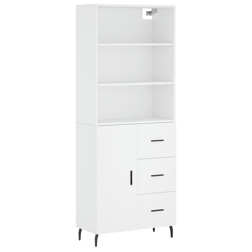 Hoge kast 69,5x34x180 cm bewerkt hout wit is nu te koop bij PeponiXL, paradijselijk wonen!