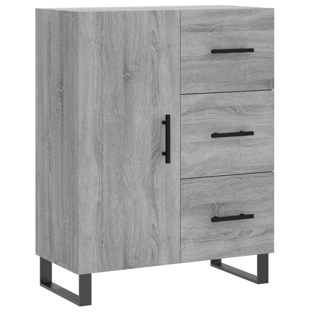 Hoge kast 69,5x34x180 cm bewerkt hout grijs sonoma eikenkleurig is nu te koop bij PeponiXL, paradijselijk wonen!
