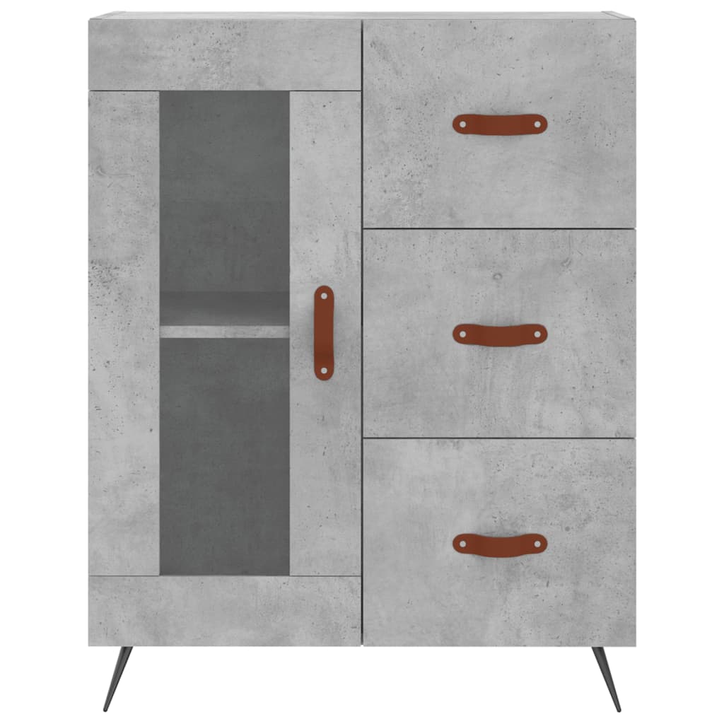 Hoge kast 69,5x34x180 cm bewerkt hout betongrijs is nu te koop bij PeponiXL, paradijselijk wonen!