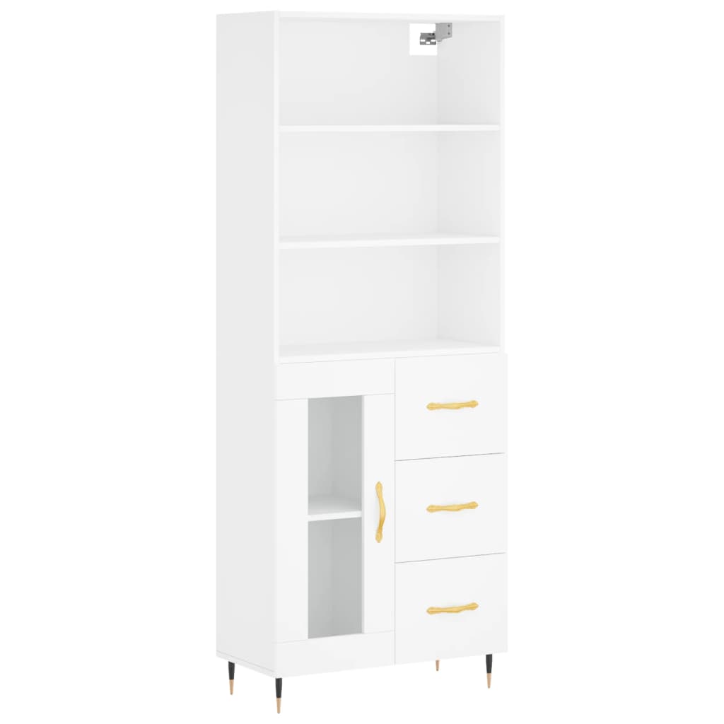 Hoge kast 69,5x34x180 cm bewerkt hout wit is nu te koop bij PeponiXL, paradijselijk wonen!