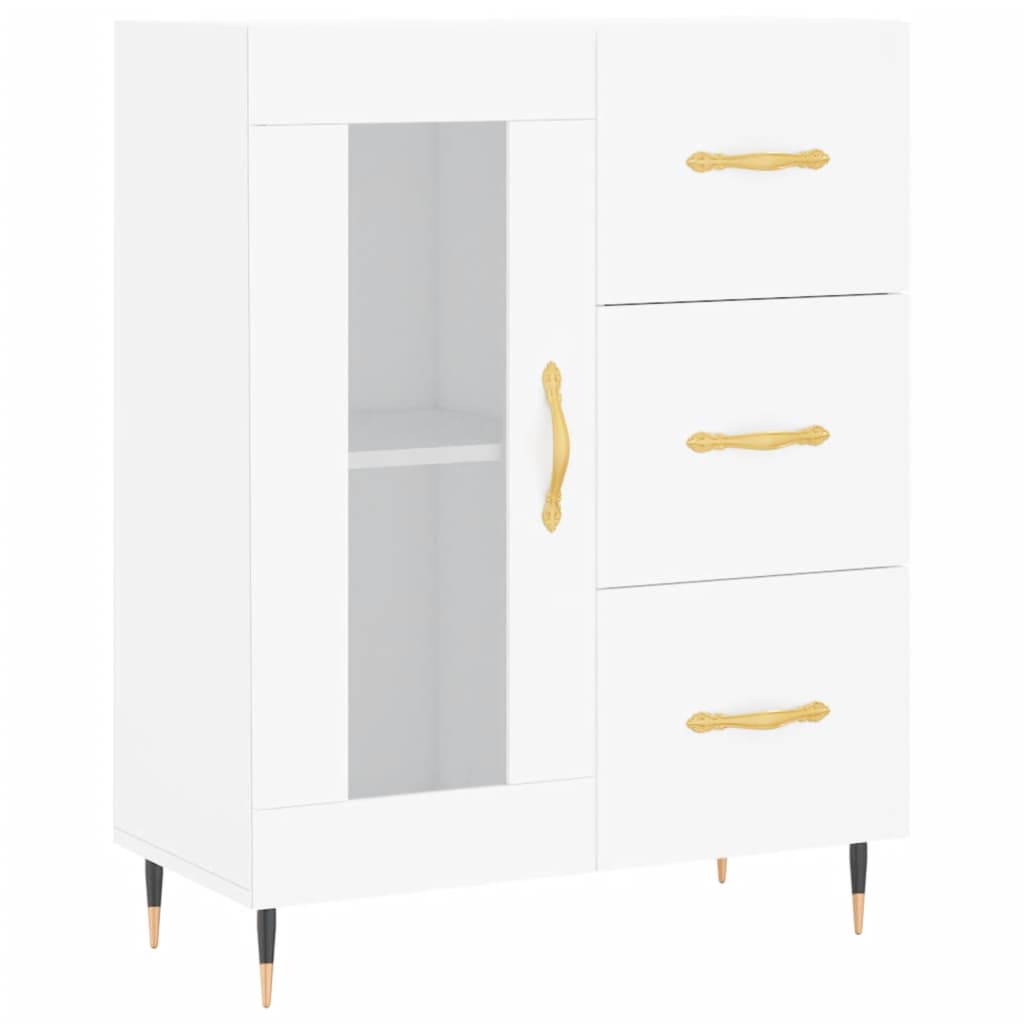 Hoge kast 69,5x34x180 cm bewerkt hout wit is nu te koop bij PeponiXL, paradijselijk wonen!
