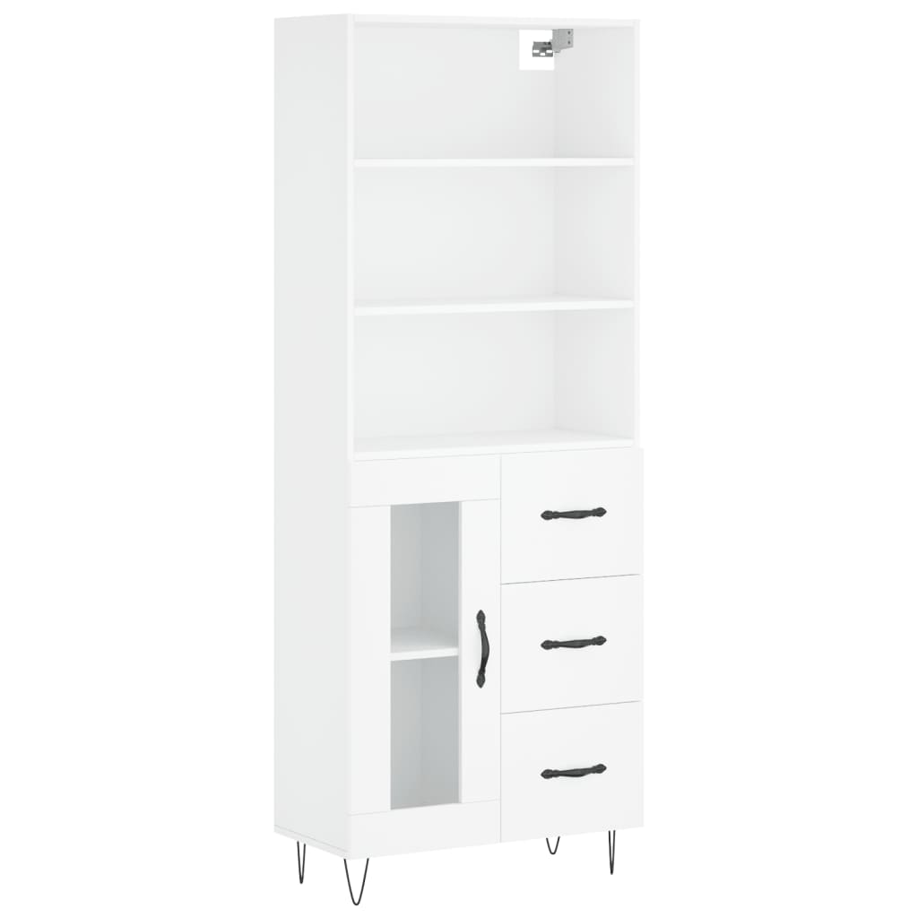 Hoge kast 69,5x34x180 cm bewerkt hout wit is nu te koop bij PeponiXL, paradijselijk wonen!