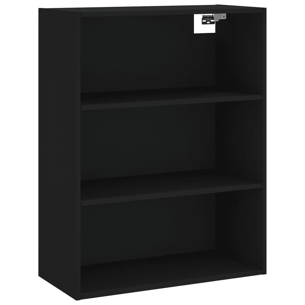 Hoge kast 69,5x34x180 cm bewerkt hout zwart is nu te koop bij PeponiXL, paradijselijk wonen!