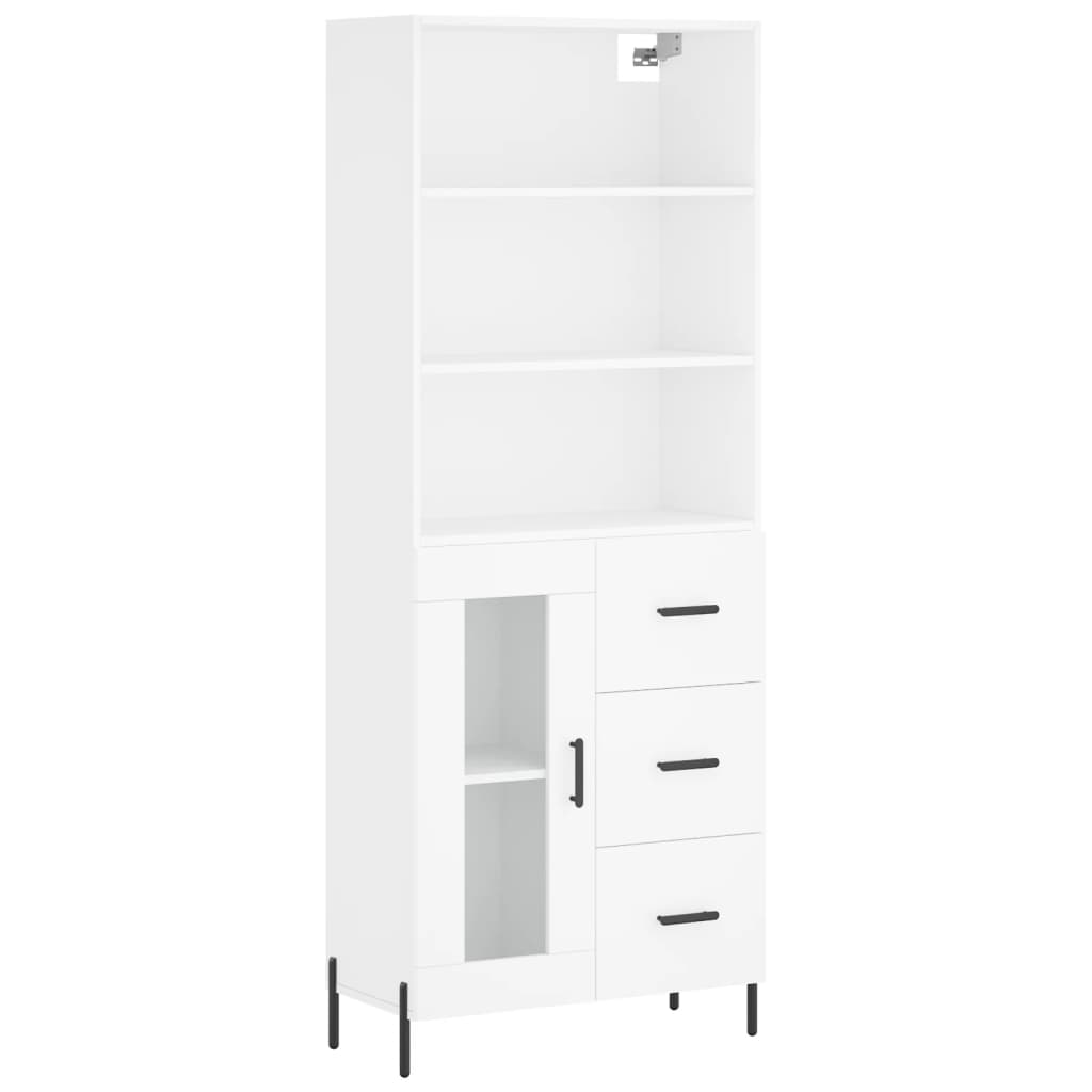 Hoge kast 69,5x34x180 cm bewerkt hout wit is nu te koop bij PeponiXL, paradijselijk wonen!