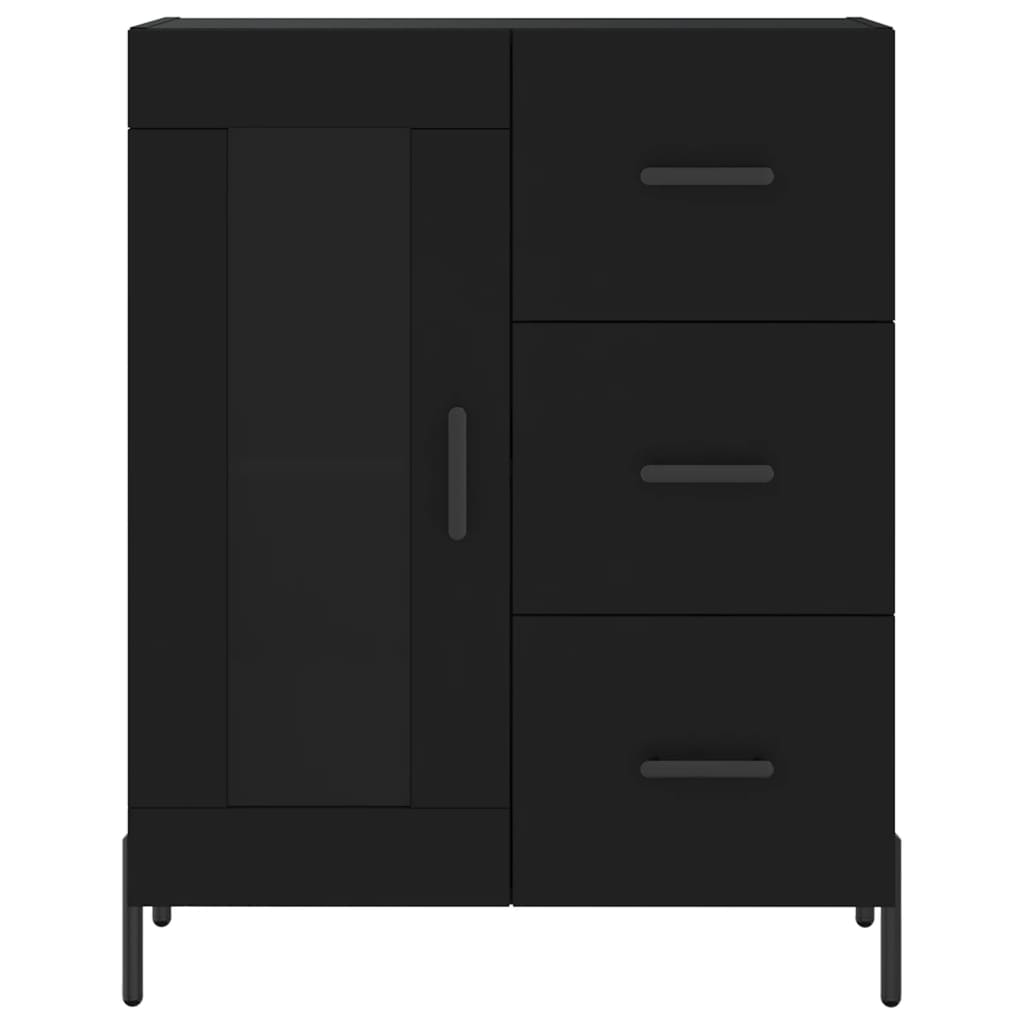 Hoge kast 69,5x34x180 cm bewerkt hout zwart is nu te koop bij PeponiXL, paradijselijk wonen!