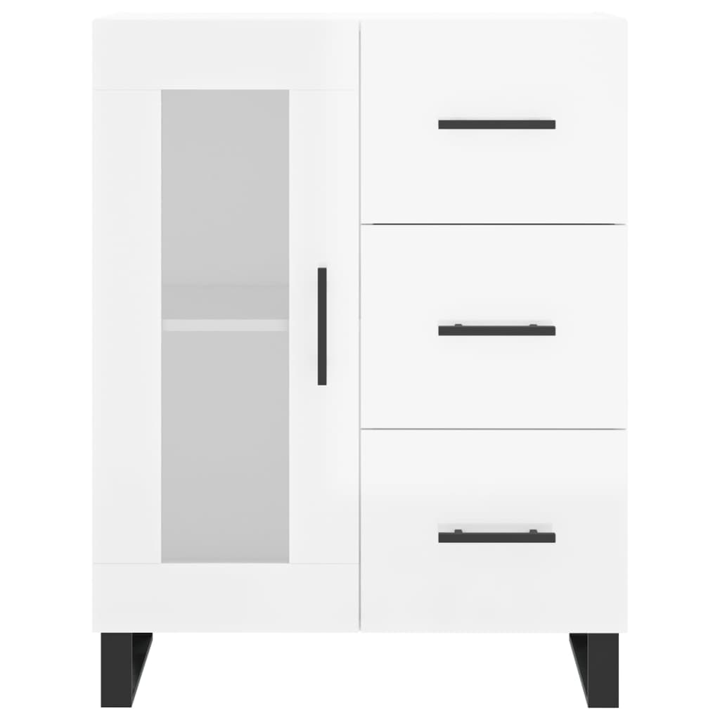 Hoge kast 69,5x34x180 cm bewerkt hout hoogglans wit is nu te koop bij PeponiXL, paradijselijk wonen!