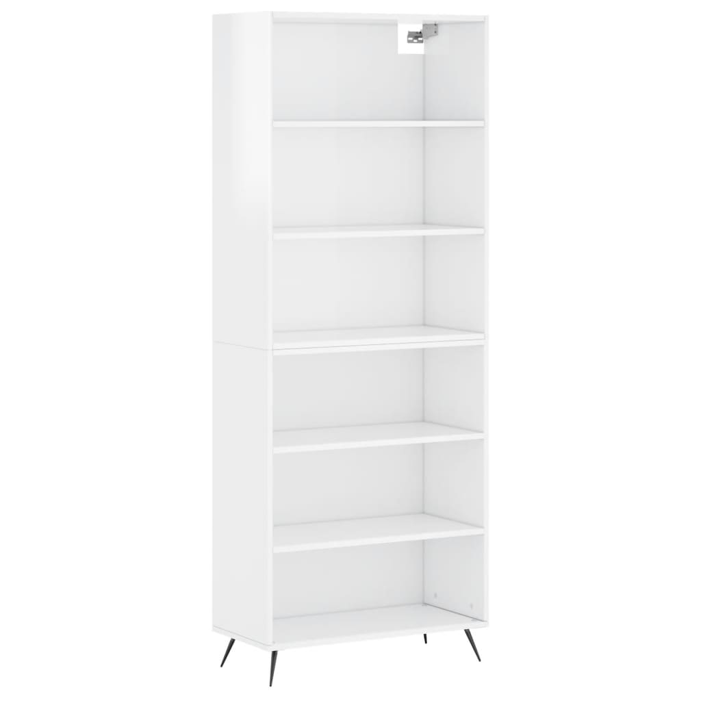 Hoge kast 69,5x32,5x180 cm bewerkt hout hoogglans wit is nu te koop bij PeponiXL, paradijselijk wonen!