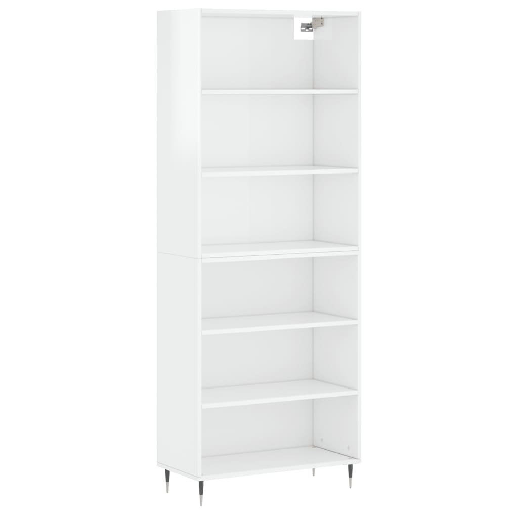 Hoge kast 69,5x32,5x180 cm bewerkt hout hoogglans wit is nu te koop bij PeponiXL, paradijselijk wonen!