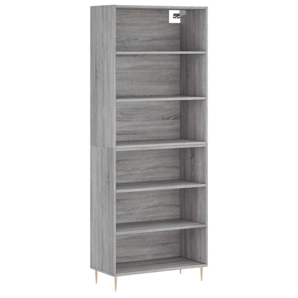 Hoge kast 69,5x32,5x180 cm bewerkt hout betongrijs is nu te koop bij PeponiXL, paradijselijk wonen!