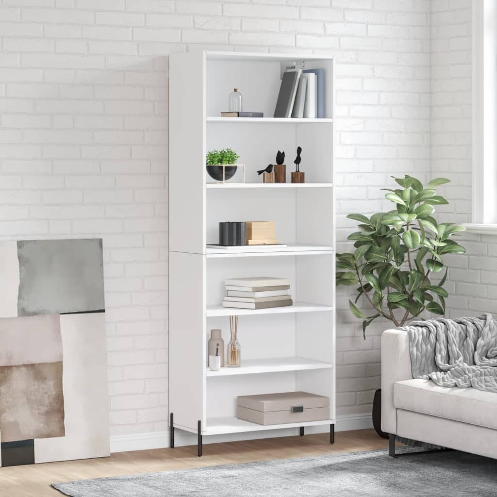 Hoge kast 69,5x32,5x180 cm bewerkt hout wit is nu te koop bij PeponiXL, paradijselijk wonen!