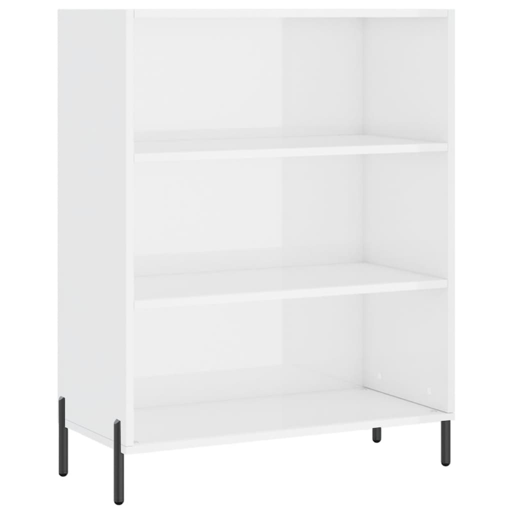 Hoge kast 69,5x32,5x180 cm bewerkt hout hoogglans wit is nu te koop bij PeponiXL, paradijselijk wonen!