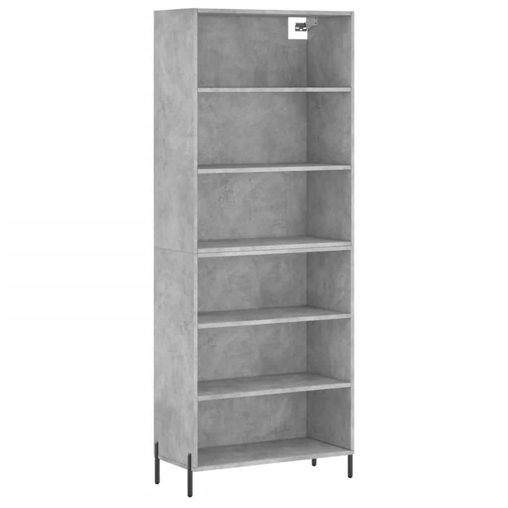 Hoge kast 69,5x32,5x180 cm bewerkt hout betongrijs is nu te koop bij PeponiXL, paradijselijk wonen!