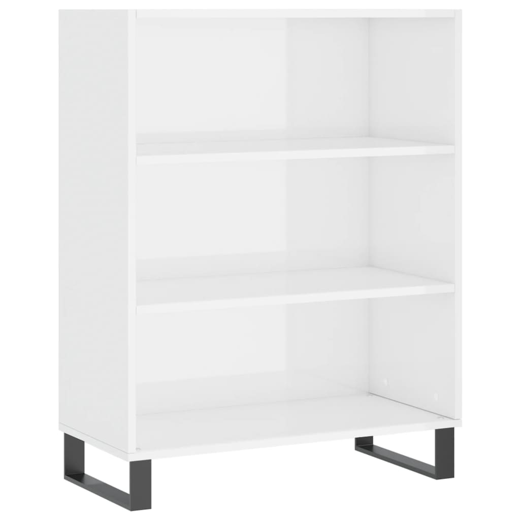 Hoge kast 69,5x32,5x180 cm bewerkt hout hoogglans wit is nu te koop bij PeponiXL, paradijselijk wonen!