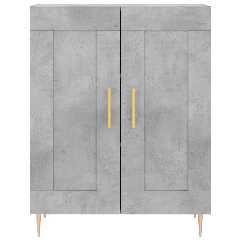 Hoge kast 69,5x34x180 cm bewerkt hout betongrijs is nu te koop bij PeponiXL, paradijselijk wonen!
