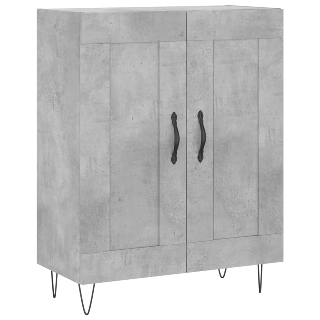 Hoge kast 69,5x34x180 cm bewerkt hout betongrijs is nu te koop bij PeponiXL, paradijselijk wonen!