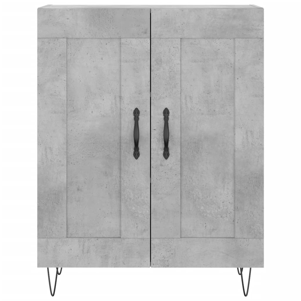 Hoge kast 69,5x34x180 cm bewerkt hout betongrijs is nu te koop bij PeponiXL, paradijselijk wonen!