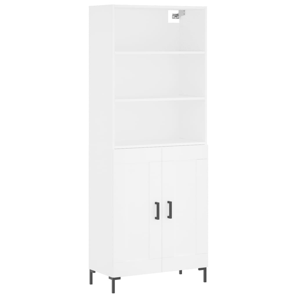 Hoge kast 69,5x34x180 cm bewerkt hout wit is nu te koop bij PeponiXL, paradijselijk wonen!