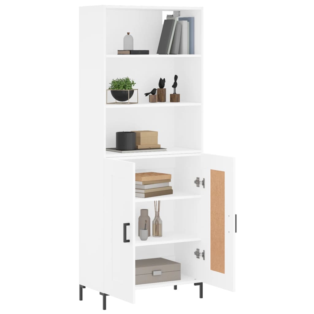 Hoge kast 69,5x34x180 cm bewerkt hout wit is nu te koop bij PeponiXL, paradijselijk wonen!