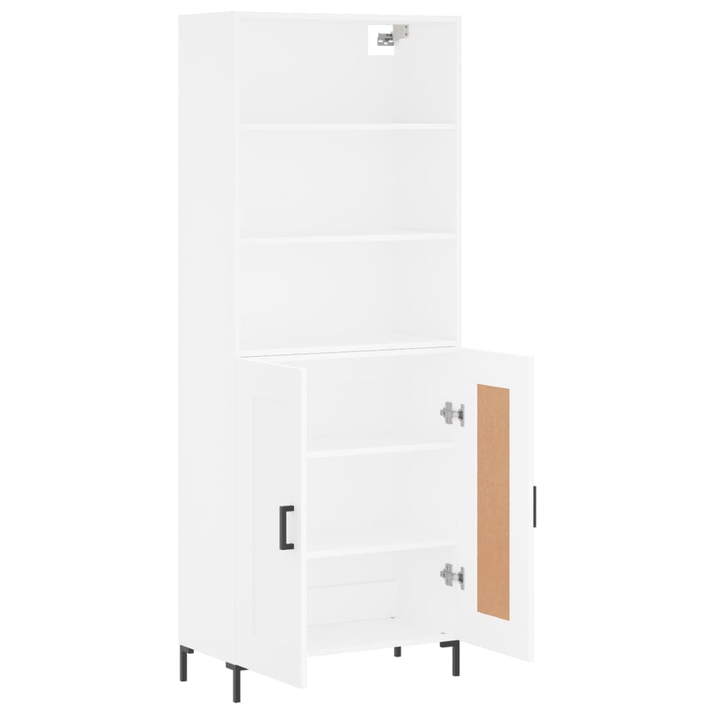 Hoge kast 69,5x34x180 cm bewerkt hout wit is nu te koop bij PeponiXL, paradijselijk wonen!