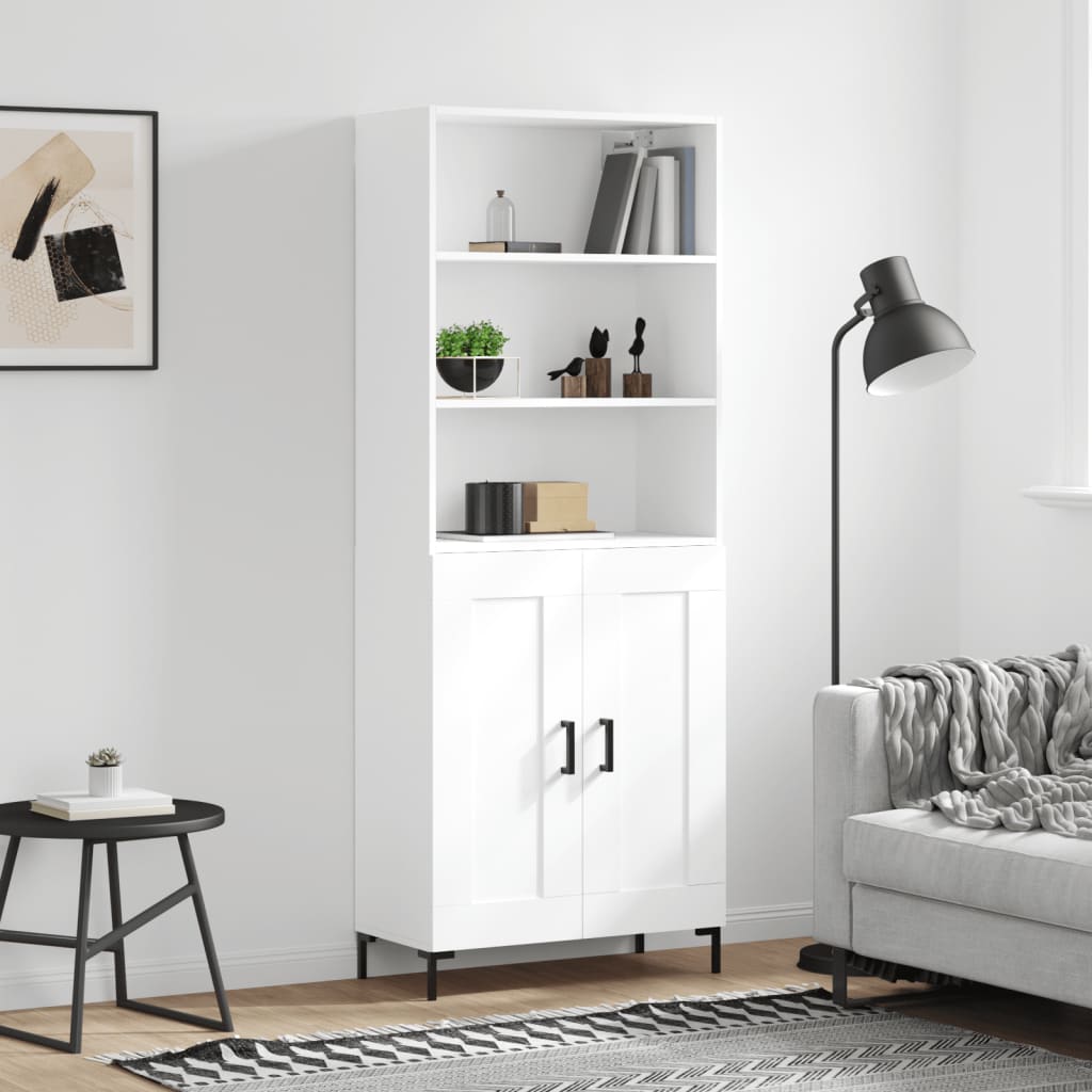 Hoge kast 69,5x34x180 cm bewerkt hout wit is nu te koop bij PeponiXL, paradijselijk wonen!