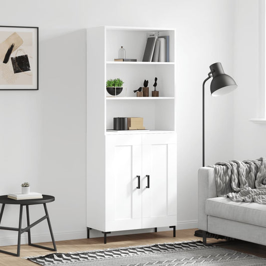 Hoge kast 69,5x34x180 cm bewerkt hout wit is nu te koop bij PeponiXL, paradijselijk wonen!