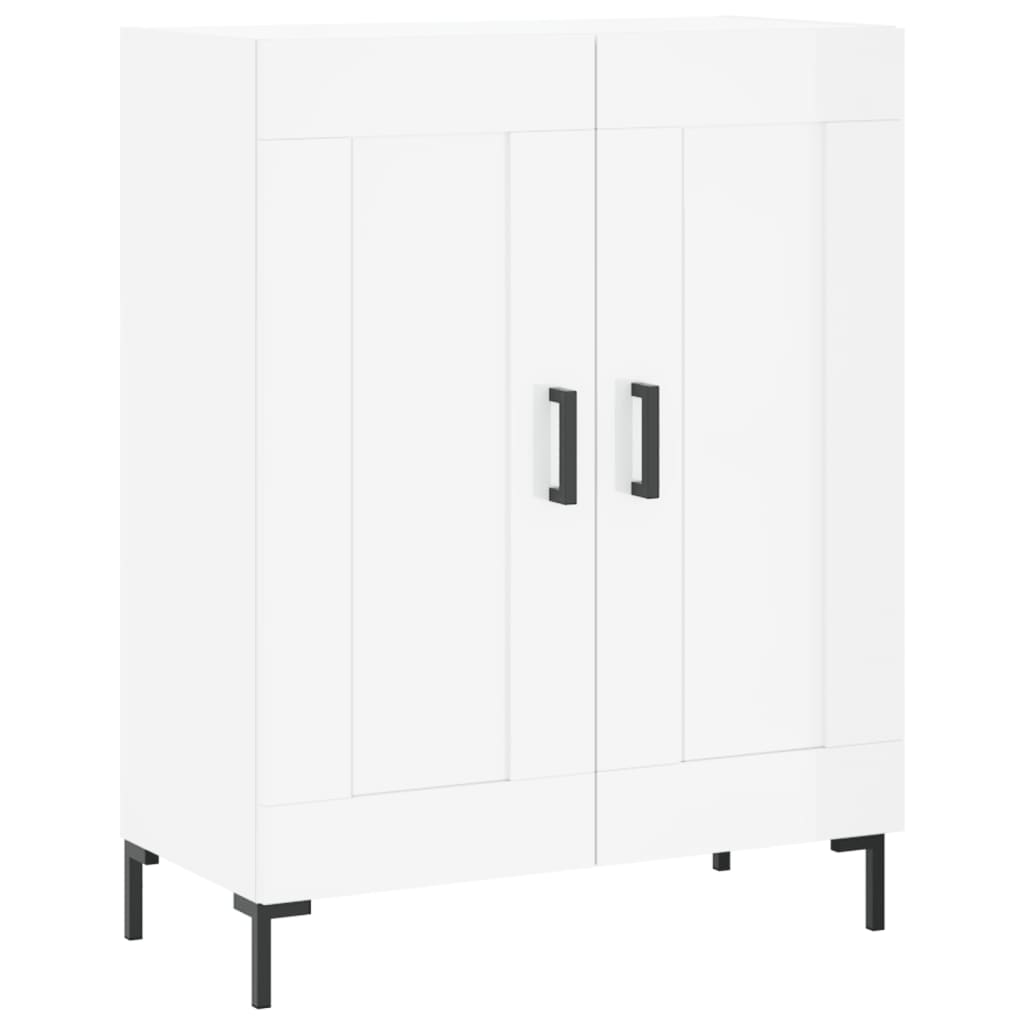 Hoge kast 69,5x34x180 cm bewerkt hout hoogglans wit is nu te koop bij PeponiXL, paradijselijk wonen!