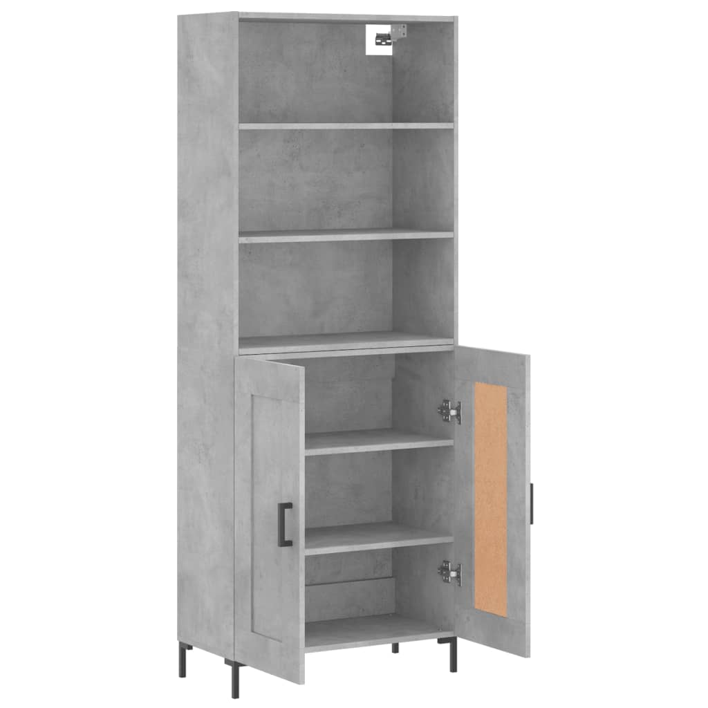 Hoge kast 69,5x34x180 cm bewerkt hout betongrijs is nu te koop bij PeponiXL, paradijselijk wonen!