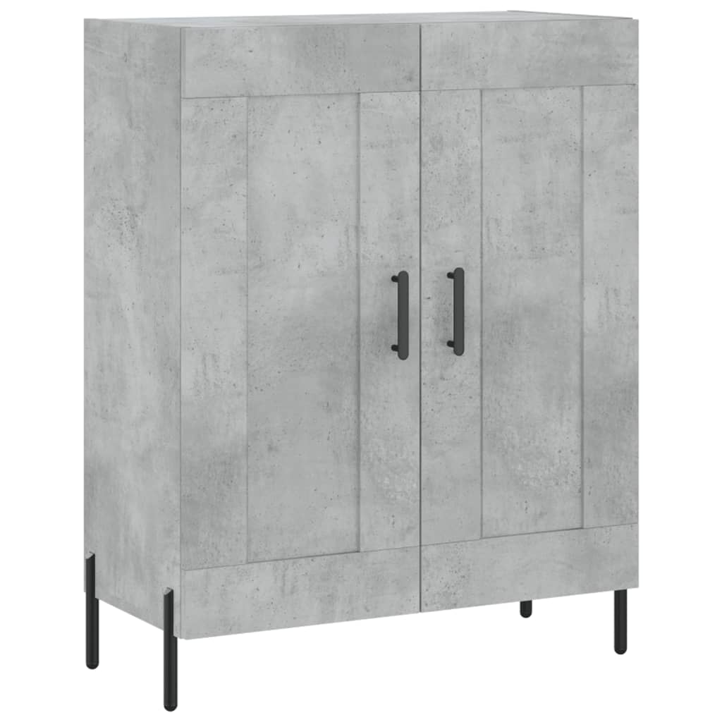 Hoge kast 69,5x34x180 cm bewerkt hout betongrijs is nu te koop bij PeponiXL, paradijselijk wonen!
