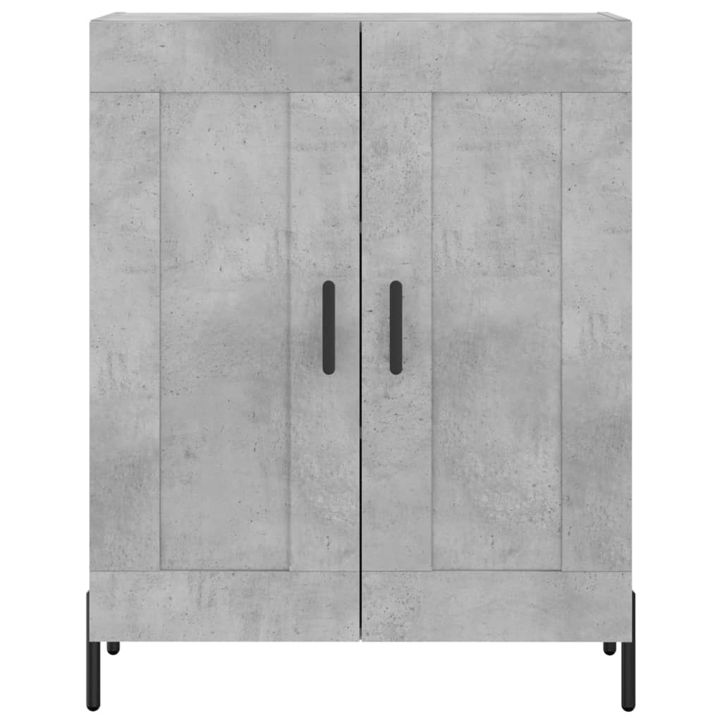 Hoge kast 69,5x34x180 cm bewerkt hout betongrijs is nu te koop bij PeponiXL, paradijselijk wonen!