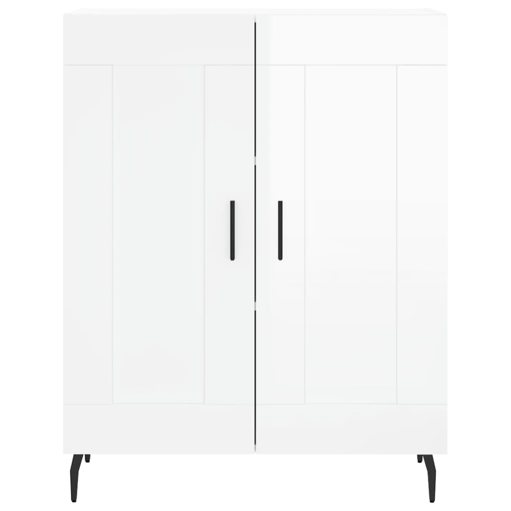 Hoge kast 69,5x34x180 cm bewerkt hout hoogglans wit is nu te koop bij PeponiXL, paradijselijk wonen!