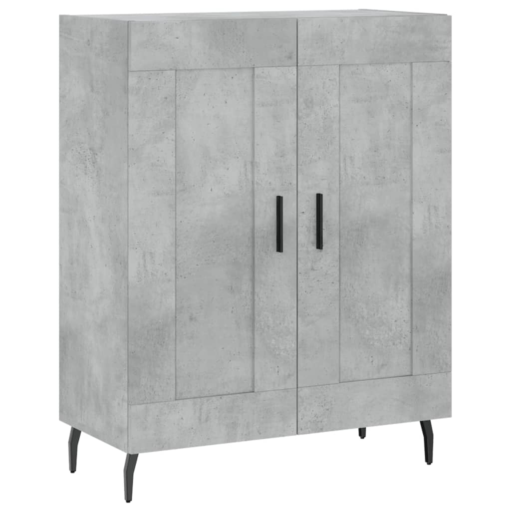 Hoge kast 69,5x34x180 cm bewerkt hout betongrijs is nu te koop bij PeponiXL, paradijselijk wonen!